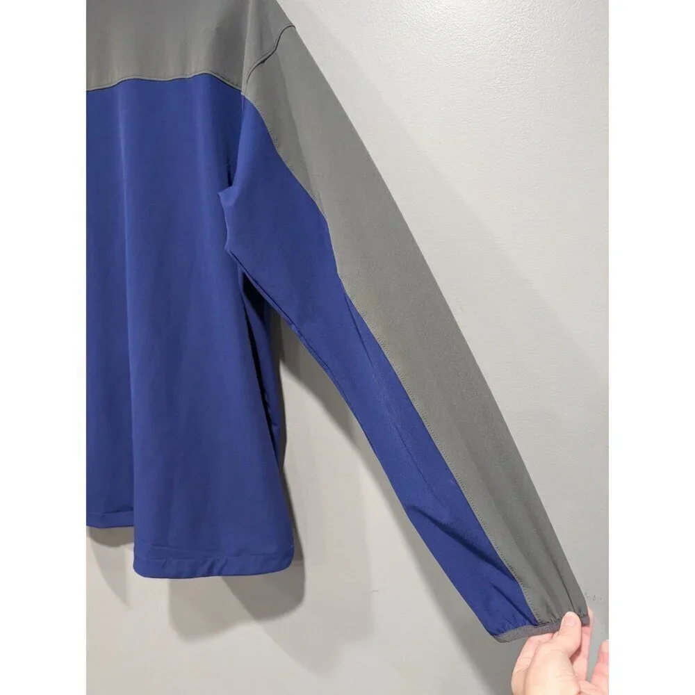 Columbia Mens Jacket Softshell Omni Shield Full Zip Gray Blue Red Outdoor Sz L